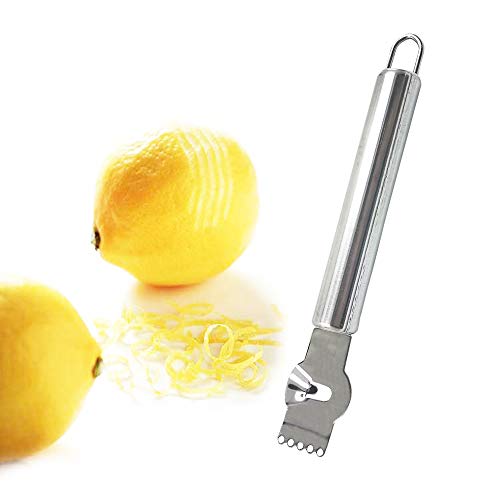 CaoXiong 2 Pack Stainless Steel Lemon Zester Grater with Hole Citrus Orange Peeling Tool Fruit Peelers With Specially Designed Channel Knife and Hanging Loop Kitchen Fruit Peeler Tool for Kitchen & Bar - Image 3
