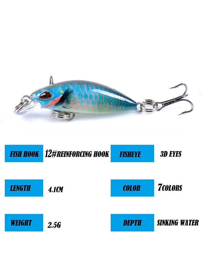 Generic 3 Pcs Fishing Lures Kit, 3D Hard Metal Sea Fishing Sinking Lure, for Bass Fishing Bait Minnow Lures with Tackle Box(Colorful)  - Image 4