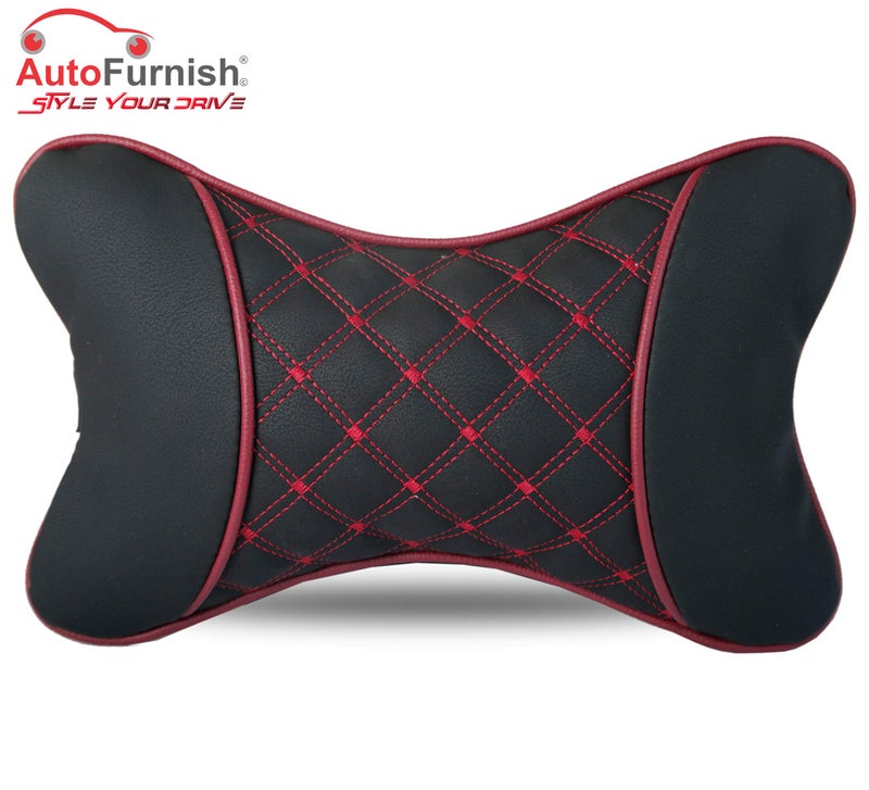 AutoFurnish 7D Premium Car Pillow Neck Rest (Black)- Set of 2 - Image 3