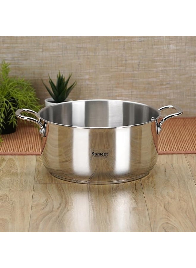 Sumeet Stainless Steel Induction Bottom (Encapsulated Bottom) Casserole 6 LTR, 26 cm Dia, Silver, 6000 milliliters - Image 1