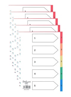 Deluxe Amt 5-Pack 5 Tab Paper Divider Multicolour  - Image 1