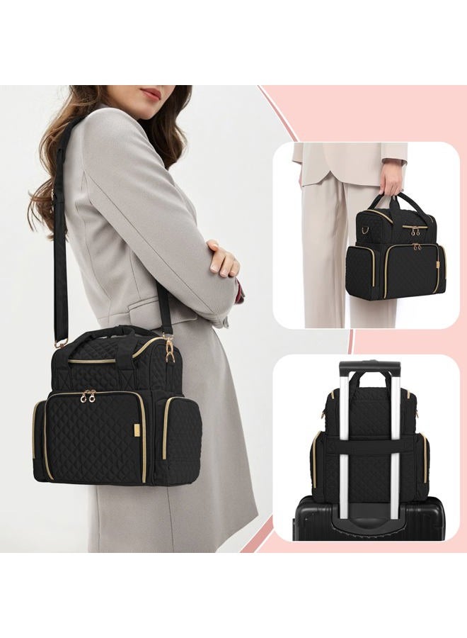 LUXJA Nail Polish Organizer Holds 48 Bottles and a Nail Lamp, Nail Polish Case with 2 Removable Bags and Tools Storage Pockets (Patent Pending), Black - Image 5