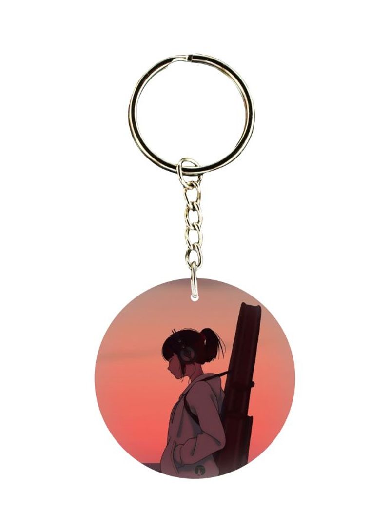 Cartoon Printed Double Sided Keychain