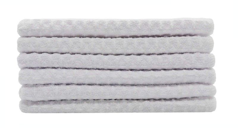VeraSong Microfiber Kitchen Cleaning Cloth Thick Dish Rags Waffle Weave Washcloths Dish Cloths Ultra Absorbent Odor Free 12inch X 12inch 6 Pack White - Image 2