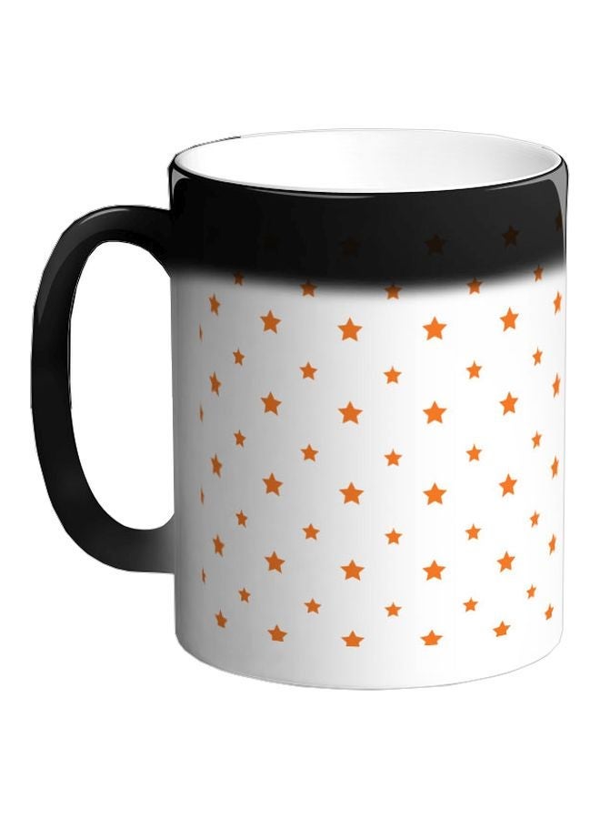 RYN Star Motifs Printed Colour Changing Coffee Mug Black 11ounce