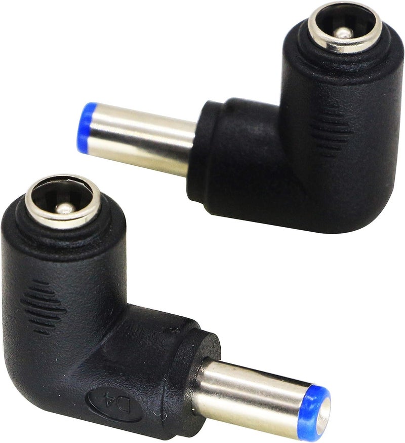 zdyCGTime 90 Degree Angle DC5.5x2.1mm Male to Female Adapter 5 Volt DC Barrel Power Jack Charging Cable Connector for Tablet (DC5.5x2.1mm)(2pack) - Image 1