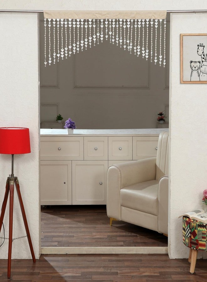 Voblin OPEK PVC Beaded Love Heart Curtains for Doorways Window Beaded Drapes Indoor Divider Screen Partition Living Room Bedroom for Home Party Wedding Shop (White, 2 Feet) - Image 2