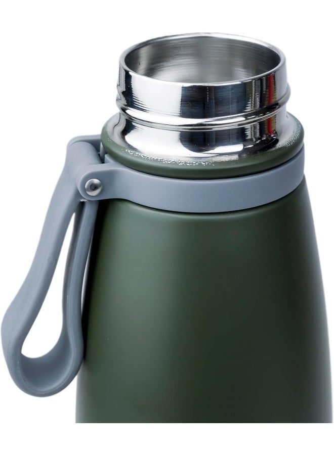 Nessan Elsa 523Ml Stainless Steel Vacuum Bottle - Double Wall Insulation For Hot And Cold Beverages - Comfortable To Hold - Easy To Carry - Indoor And Outdoor Use - Green - Image 2