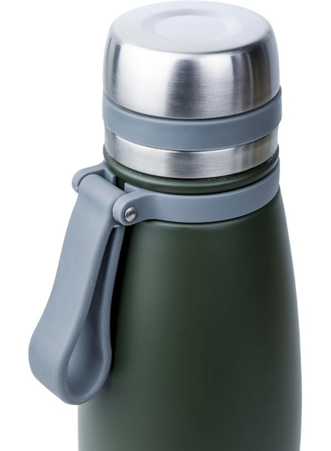 Nessan Elsa 523Ml Stainless Steel Vacuum Bottle - Double Wall Insulation For Hot And Cold Beverages - Comfortable To Hold - Easy To Carry - Indoor And Outdoor Use - Green - Image 1