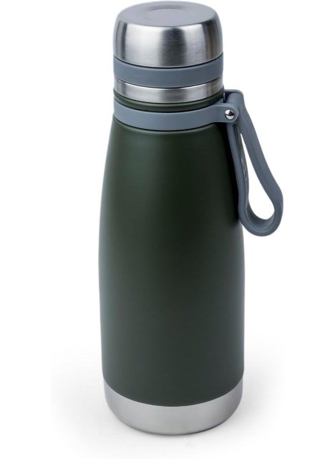 Nessan Elsa 523Ml Stainless Steel Vacuum Bottle - Double Wall Insulation For Hot And Cold Beverages - Comfortable To Hold - Easy To Carry - Indoor And Outdoor Use - Green - Image 3