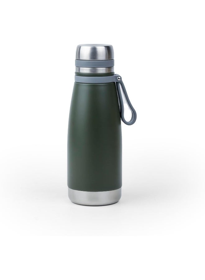 Nessan Elsa 523Ml Stainless Steel Vacuum Bottle - Double Wall Insulation For Hot And Cold Beverages - Comfortable To Hold - Easy To Carry - Indoor And Outdoor Use - Green - Image 4
