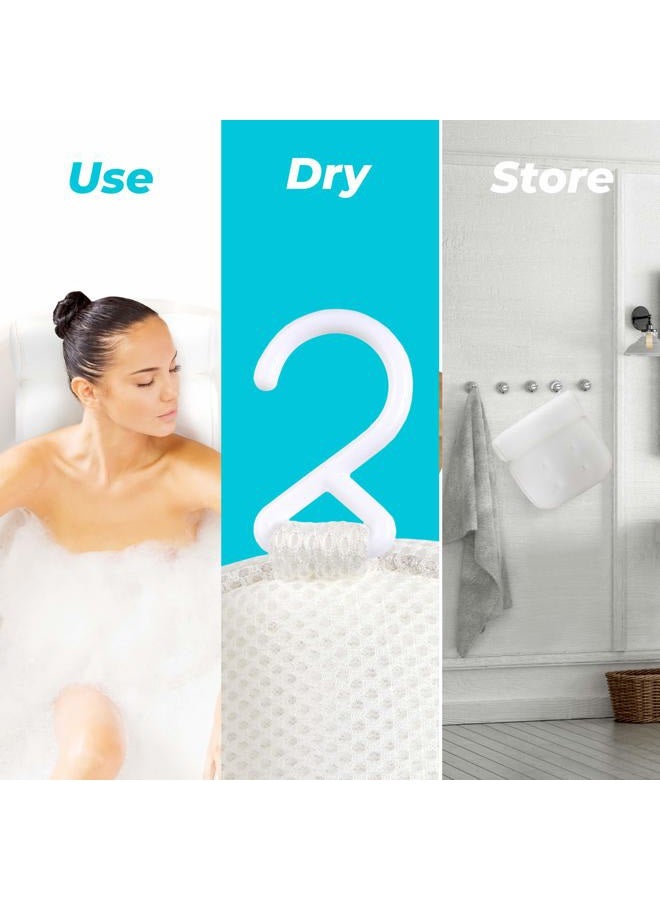 BASIC CONCEPTS Bathtub Pillow for Neck and Back Support with Drying Hook, Bathtub Pillow Machine Headrest for Soaking & Straight Back Tubs - Bath Accessories, Machine Washable, 6 Suction Cups - Image 5