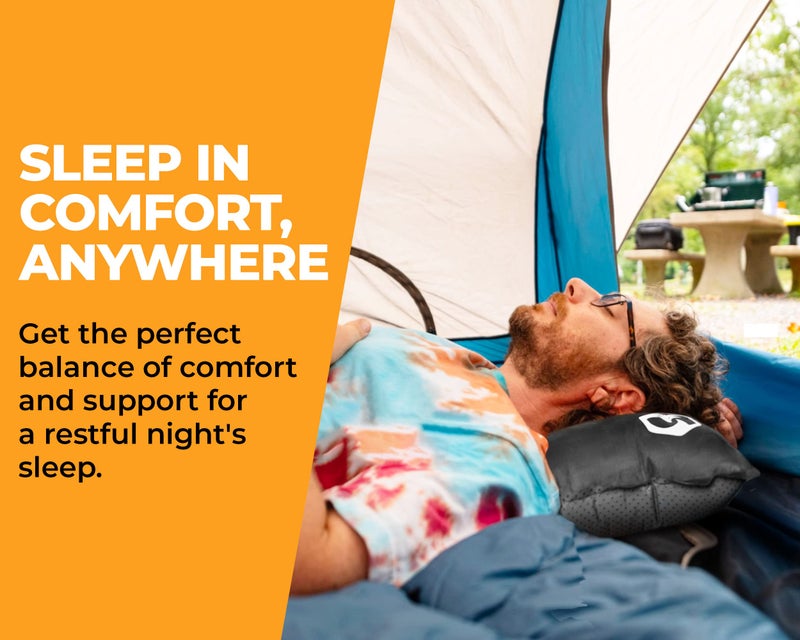 Foxelli Camping Pillow â€“ Inflatable Compact & Portable Compressible Foam Camp Pillow for Travel, Backpacking, Camping, and Hammocks - Image 3