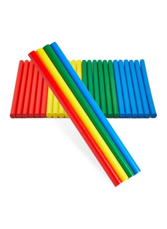 Juvale - 24 Pack Colored Rhythm Sticks For Kids Classroom Bulk Toddler Music Toys Percussion Instruments (8 In 4 Colors) - Image 1