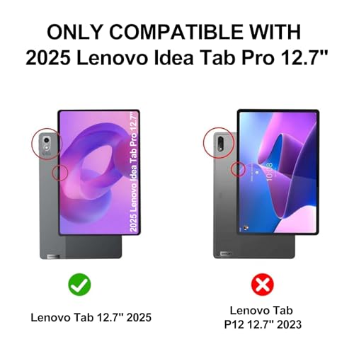 SENGBIRCH Keyboard Case for Lenovo Idea Tab Pro 12.7'' 2025, Backlit Keyboard for Idea Tab Pro 12.7inch Case with Pen Holder, Smart Cover Folio for Lenovo 2025 Tablet Keypad with Adjustable View Angles, Purple - Image 2