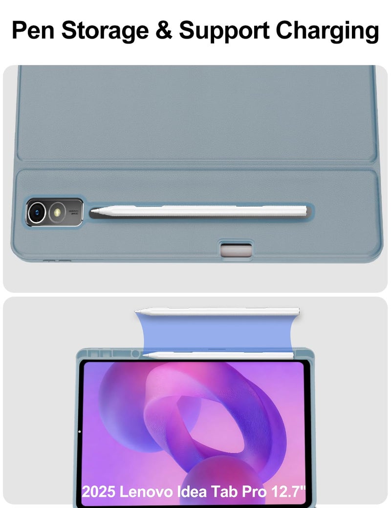 SENGBIRCH Keyboard Case for Lenovo Idea Tab Pro 12.7'' 2025, Backlit Keyboard for Idea Tab Pro 12.7inch Case with Pen Holder, Smart Cover Folio for Lenovo 2025 Tablet Keypad with Adjustable View Angles, Purple - Image 4