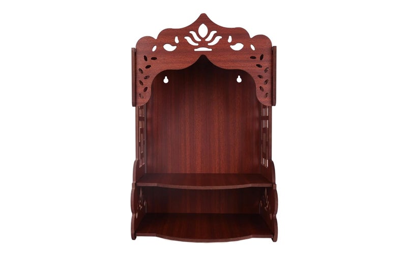 AR ART AR ART Beautiful Wooden Pooja Stand for Home Mandir for Home Temple for Home and Office Puja Mandir for Home Wall Mounted L1050 W825 H1425 Inch Dark  - Image 1