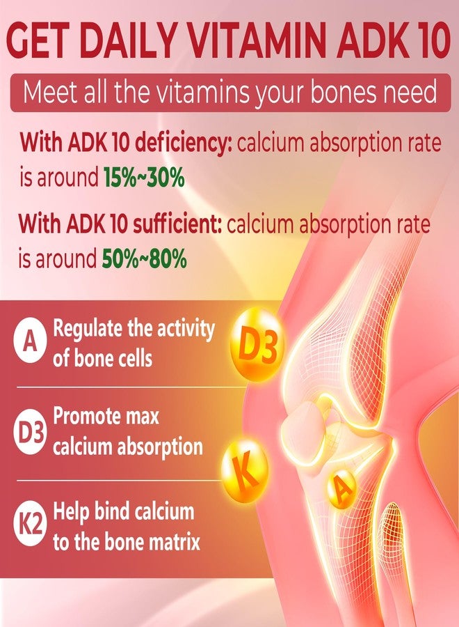 EnvyCure Vitamin D3 + K2 + A Gummies 5000IU/10000 IU - Vitamin D3 Con K2 Supplement with Calcium Magnesium Zinc, Vitamin C & E, High Dose Ultimate Absorbency for Bones, Muscles, Teeth, Vision, Vegan 2 Packs - Image 3