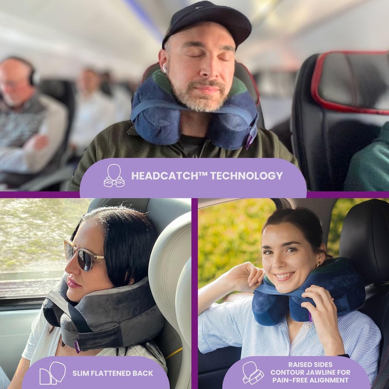 Cabeau Best Neck Pillow for Travel â€“ Evolution Earth Deluxe â€“ 360Â° Head, Neck and Chin Support for Sleeping â€“ Sustainable Memory Foam - Removable, Washable Cover with Compact Carrying Case (Terra) - Image 4