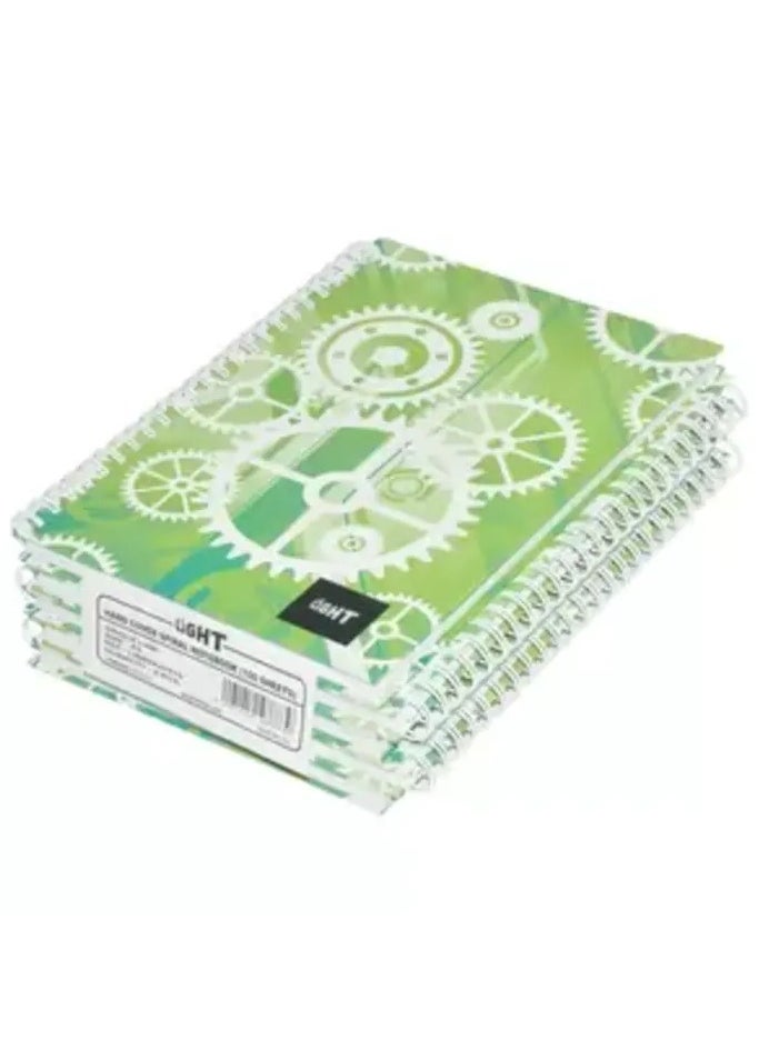 Light 5-Piece Light Spiral Hard Cover Notebook, Single Ruled (100 Sheet) A5 Size - LINBSA51515 