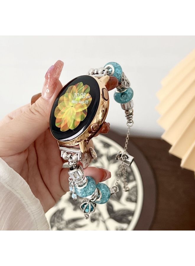 Loquat Metal Pandora Bead Chain For Huawei WatchGT4 Watch Band GT234nGlory Magic2 Strap-Color:【strap Only】 Crystal White-suitable For Huawei Gt2/gt3 【42mm】  - Image 3