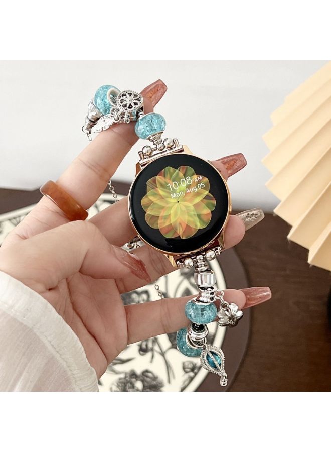 Loquat Metal Pandora Bead Chain For Huawei WatchGT4 Watch Band GT234nGlory Magic2 Strap-Color:【strap Only】 Crystal White-suitable For Huawei Gt2/gt3 【42mm】  - Image 4