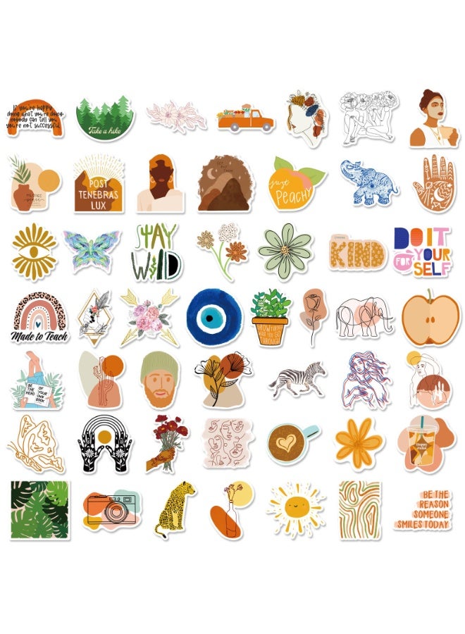 NIBEMINENT 50 Pcs BOHO Deco Kit Waterproof Stickers, High Definition Printing Bright Colors, Suitable for Laptop Skateboard Luggage Water Bottle Guitar DIY - Image 3