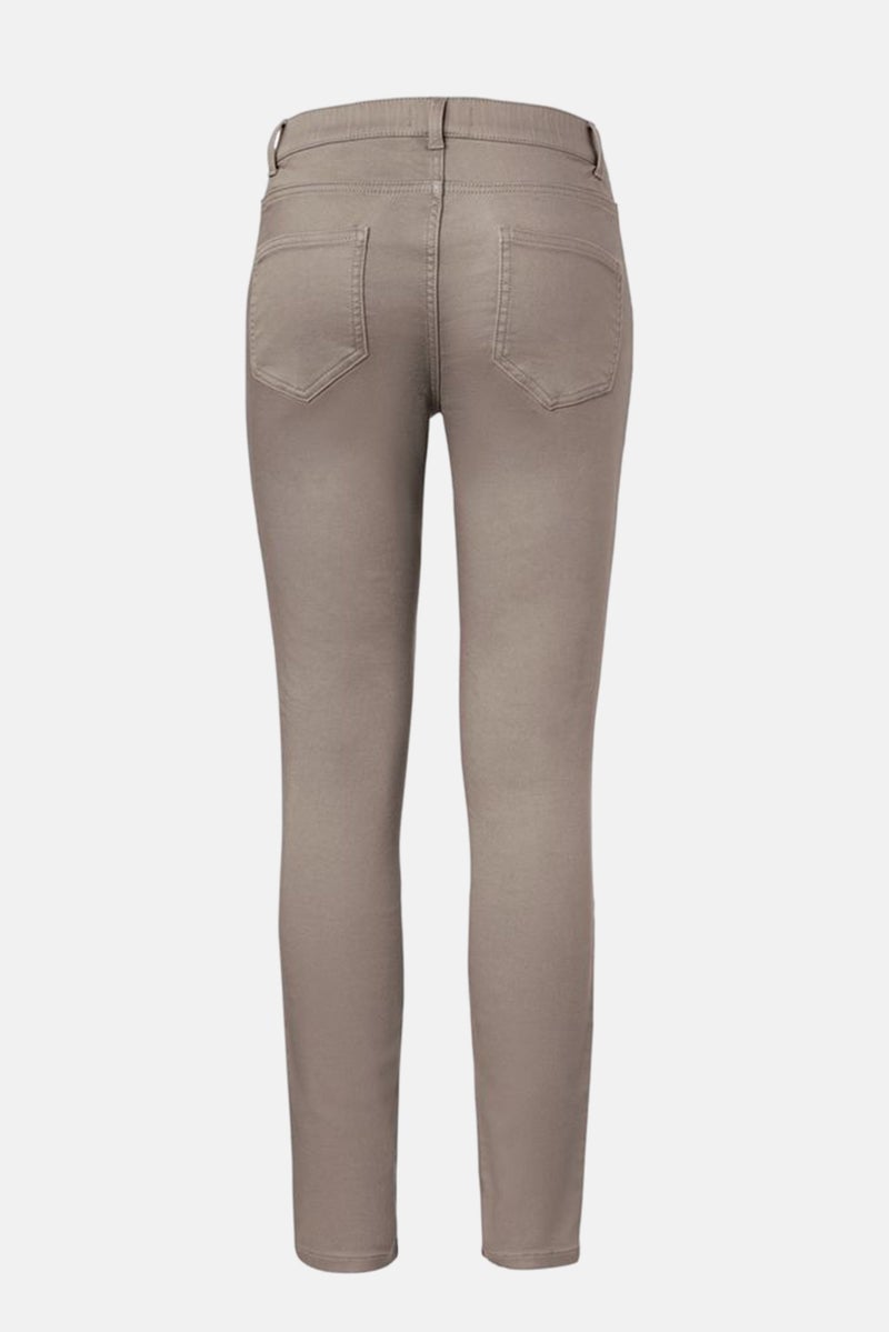 Tchibo Women Skinny Fit Solid Stretchable Jeans, Taupe - Image 2