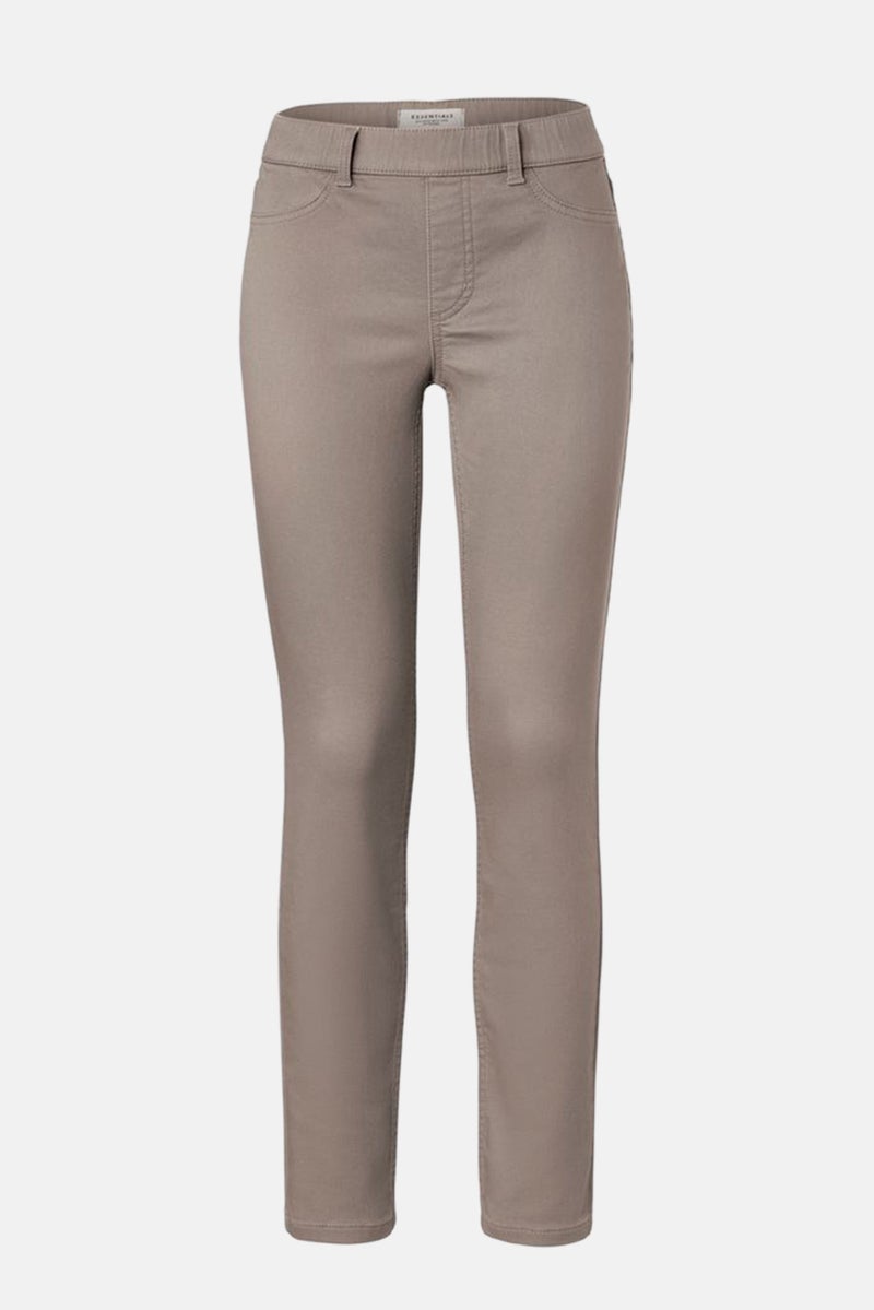 Tchibo Women Skinny Fit Solid Stretchable Jeans, Taupe - Image 3