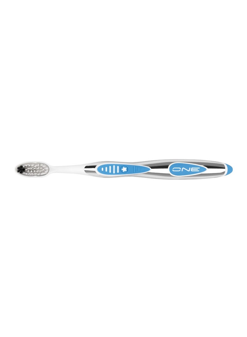 Silver Care One Whitening Toothbrush With Replacment Medium Bristles for Adults Plaque & Stain Removal Comfortable Grip - Image 3