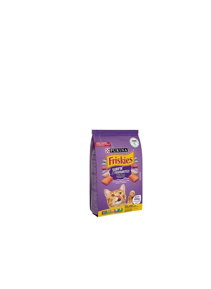 Nestle Nestle Purina Friskies Surfin Favourites Cat Dry Food 400g - Pack of 3 