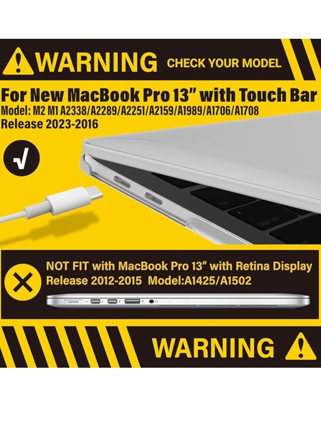iBenzer IBENZER Compatible with New MacBook Pro 13 Inch Case 2022 2021 2020 M1 A2238 A2289 A2251 A2159 A1989 A1706 A1708, Hard Shell Case & Keyboard Cover for Mac Pro 13 Touch Bar-Frost Clear  - Image 4