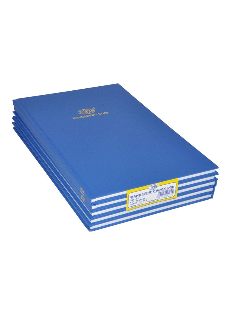FIS Manuscript Books 8 mm Single Ruled, (Pack of 5 Pcs x 96 Sheets) 2 Quire, Size (21.6x34 CM) - FSMNFS2Q_5PC - Image 1