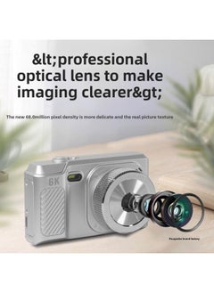 Generic 6800w Pixel Digital Camera Student Party HD Entry Level Portable Camera Retro CCD-Body Color:68.0million Pixels Technology Silver  - Package 2  - Image 5
