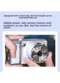Generic 6800w Pixel Digital Camera Student Party HD Entry Level Portable Camera Retro CCD-Body Color:68.0million Pixels Technology Silver  - Package 2  - Image 4