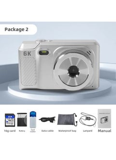 Generic 6800w Pixel Digital Camera Student Party HD Entry Level Portable Camera Retro CCD-Body Color:68.0million Pixels Technology Silver  - Package 2  - Image 1