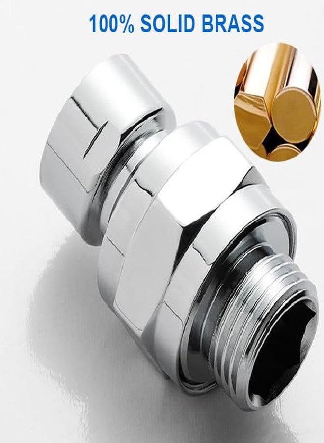 Elfzone Shower Head Swivel Adapter - Shower Head Swivel Ball Adapter，Solid Brass Shower Connector Ball Joint Adjustable Universal Shower Arm Extension Component (Brushed Nickel) - Image 5