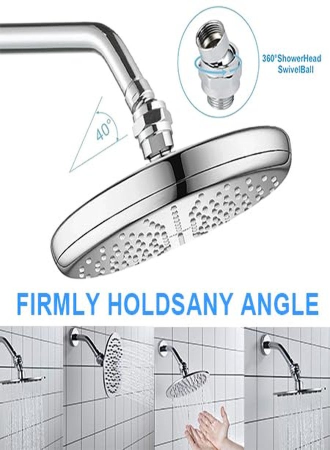Elfzone Shower Head Swivel Adapter - Shower Head Swivel Ball Adapter，Solid Brass Shower Connector Ball Joint Adjustable Universal Shower Arm Extension Component (Brushed Nickel) - Image 3