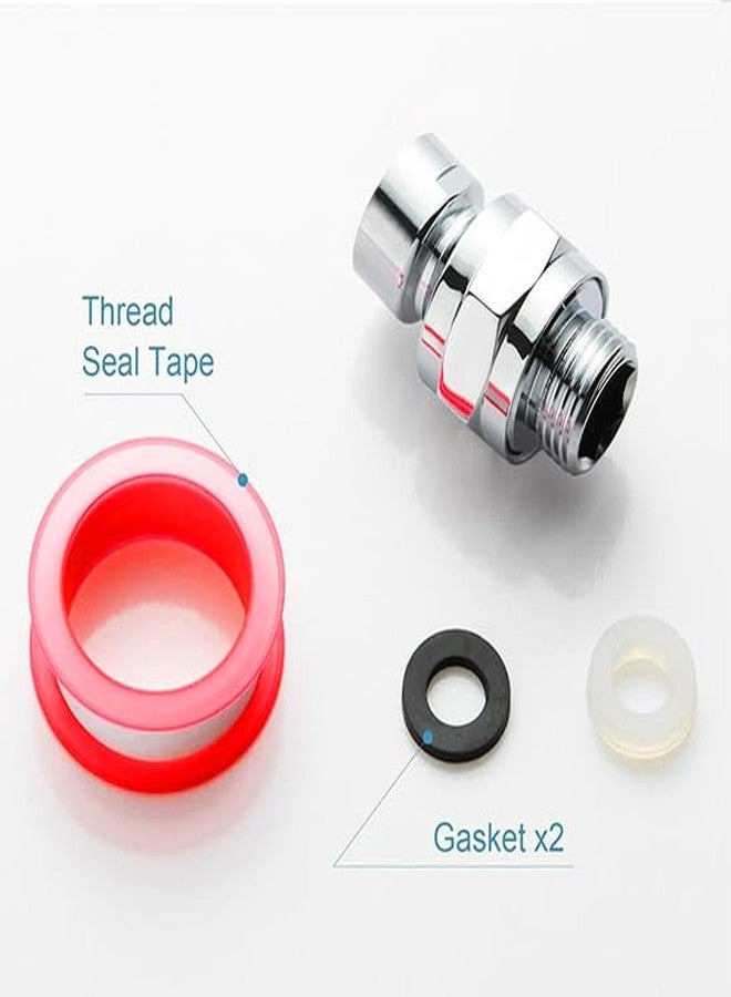 Elfzone Shower Head Swivel Adapter - Shower Head Swivel Ball Adapter，Solid Brass Shower Connector Ball Joint Adjustable Universal Shower Arm Extension Component (Brushed Nickel) - Image 2