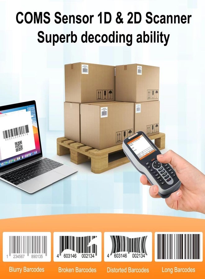 VOTTAN Inventory Scanner with 2.8'' HD Screen and Keybord, 1D 2D QR Code Wireless Barcode Scanner, Stock Datas Collector Scanner for Warehouse E-Business - Image 5