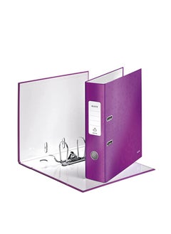 LEITZ LEITZ WOW LAMINATED LEVER ARCH FILE A4 80MM PURPLE  - Image 1