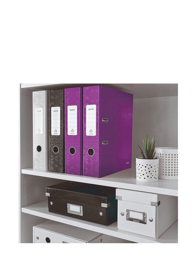 LEITZ LEITZ WOW LAMINATED LEVER ARCH FILE A4 80MM PURPLE  - Image 3