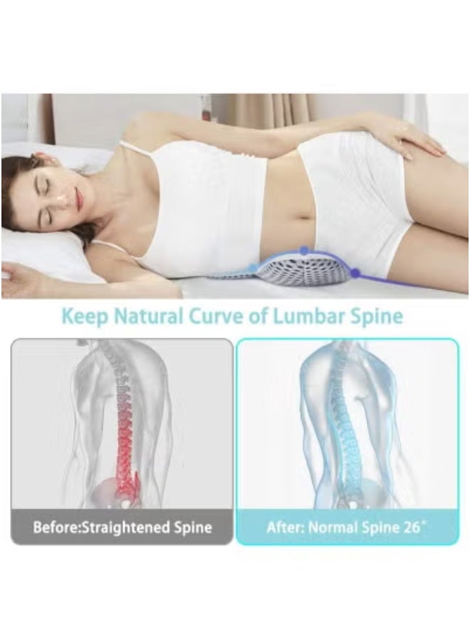 Adjustable Height 3D Lower Back Support Pillow for Sleeping – Ergonomic Memory Foam Sciatic Pain Relief Cushion with Unique Leaf Shape Design – Ideal for Back & Stomach Sleepers, Pregnancy and Maternity Waist Support – Promotes Healthy Posture and Spine Alignment – Comfortable, Breathable & Removable Cover (Off-White)