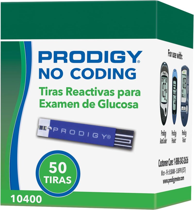 PRODIGY 10400 No Coding Test Strips Box of 50 Strips Online Version of 52800  73200 - Image 3