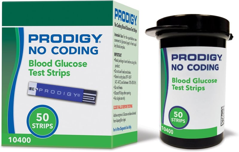 PRODIGY 10400 No Coding Test Strips Box of 50 Strips Online Version of 52800  73200 - Image 1