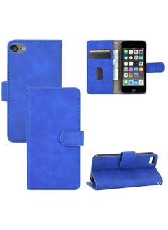 Case Cover For iPod Touch 6 & 5 Solid Color Skin Feel Magnetic Buckle Horizontal Flip Calf Texture PU Leather Case with Holder & Card Slots & Wallet Blue