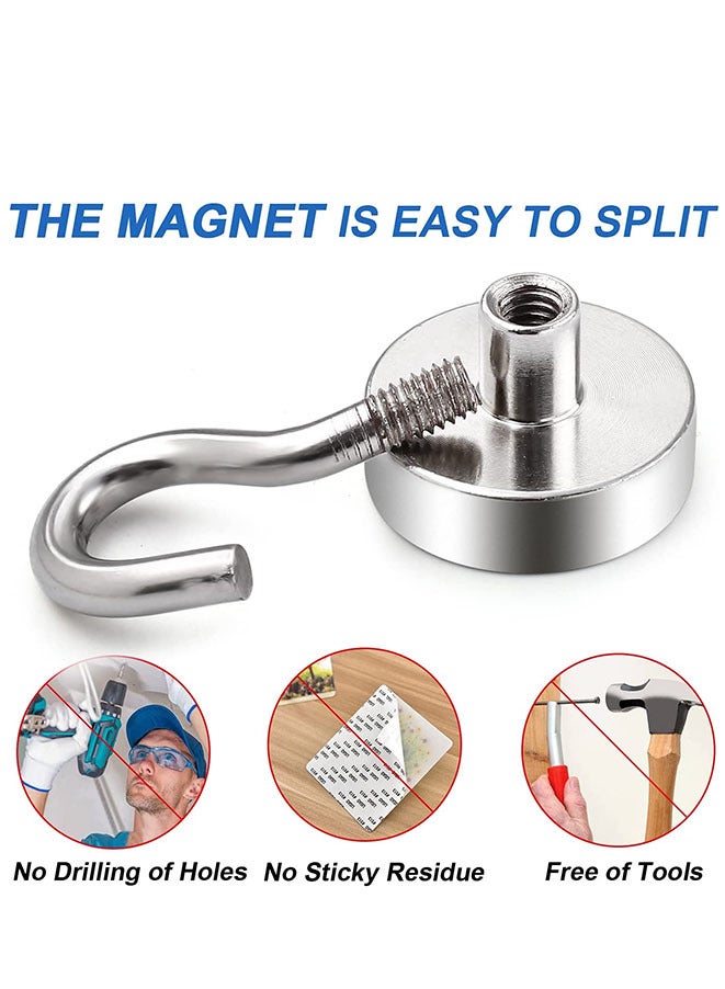 10-Piece Heavy Duty Magnetic Hanging Hook Silver  - Image 4