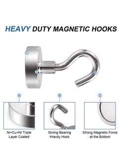 Generic 10-Piece Heavy Duty Magnetic Hanging Hook Silver  - Image 2