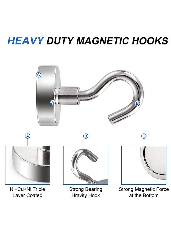 10-Piece Heavy Duty Magnetic Hanging Hook Silver  - Image 2