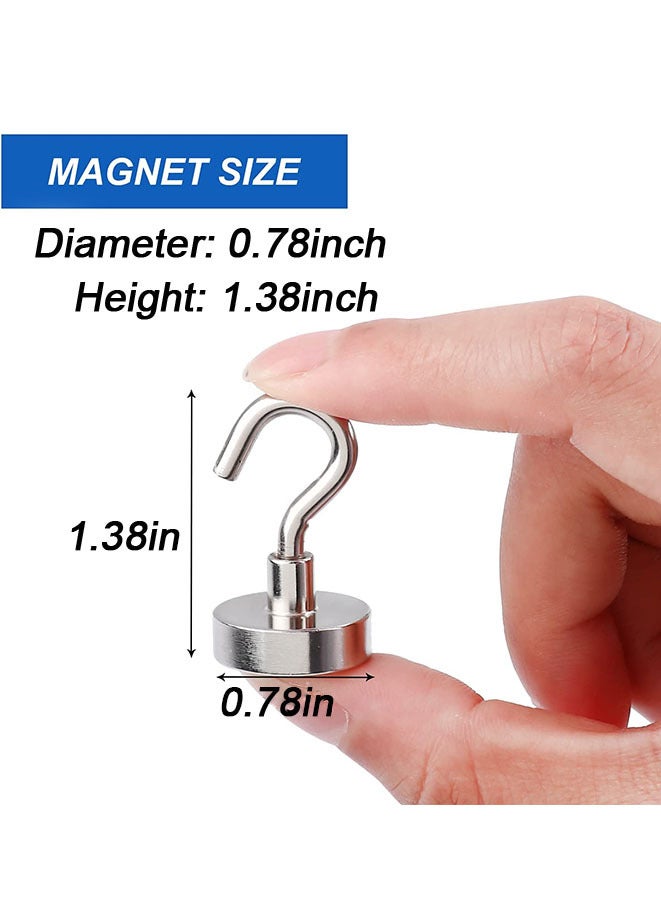 10-Piece Heavy Duty Magnetic Hanging Hook Silver  - Image 3